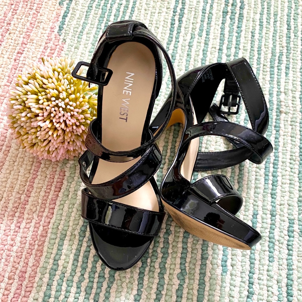 Nine West Black Patent Sandals